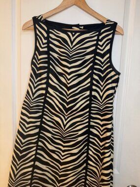 Vintage J Crew zebra print linen mini dress, size 6, good condition
